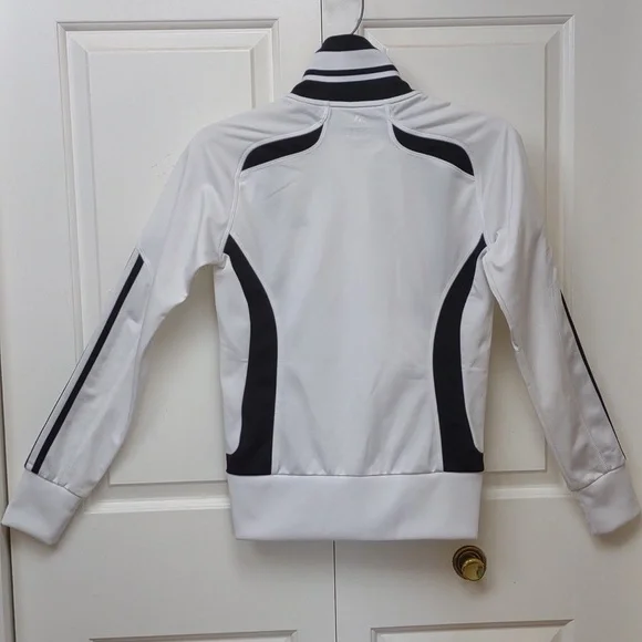 Adidas Women's Full Zip LS Stand Collar Snap HandWarmer Pockets Track Jacket Vtg - Picture 13 of 16